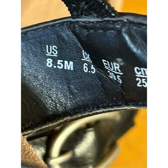 Life Stride Cork Wedge Black Strappy Sandals Size 8.5M - Picture 8 of 8